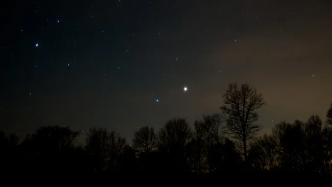 Mars Shines Beside Blue Spica at Sunset on September 13